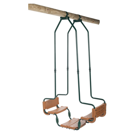 SwingKing Dvojmiest. hojdačka typu gondola pre guľatinu zelená 225 x 110 x 41 cm