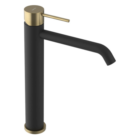 ULTRAMIX stojanková umývadlová batéria bez výtoku, čierna matná/zlatá matná UT007BG Sapho