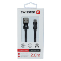 Kábel USB/Micro USB Swissten 3.0A 2m čierny