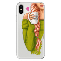 Odolné silikónové puzdro iSaprio - My Coffe and Redhead Girl - iPhone X