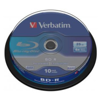 Verbatim BD-R, Single Layer 25GB, cake box, 43742, 6x, 10-pack, pro archivaci dat