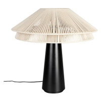 Čierno-biela stolová lampa s textilným tienidlom (výška 62 cm) Elon – Dutchbone