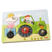 Drevené vkladacie skladačky (puzzle) - traktor – 6 dielov