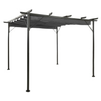 vidaXL Pergola so zaťahovacou strechou antracitová 3x3 m oceľ 180 g/m²