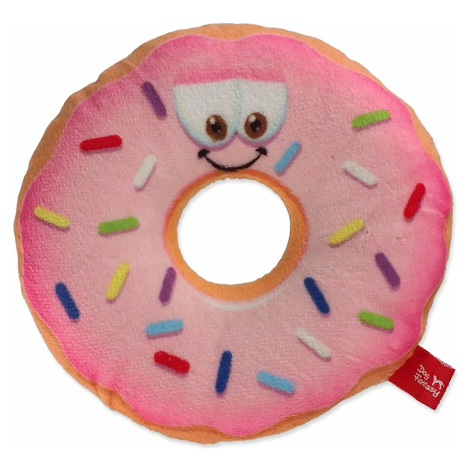 Hračka Dog Fantasy donut s tvárou ružový 12cm