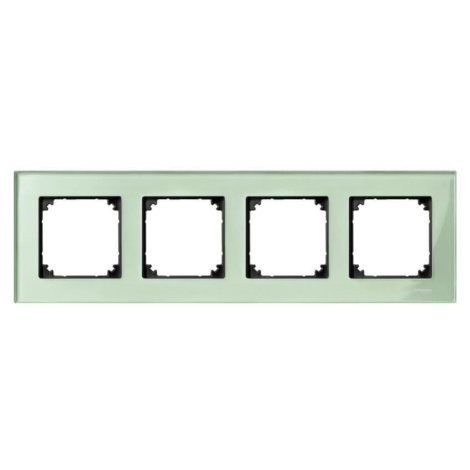Rámček 4-násobný sklo zelená smaragdová Merten ElegG (Schneider)