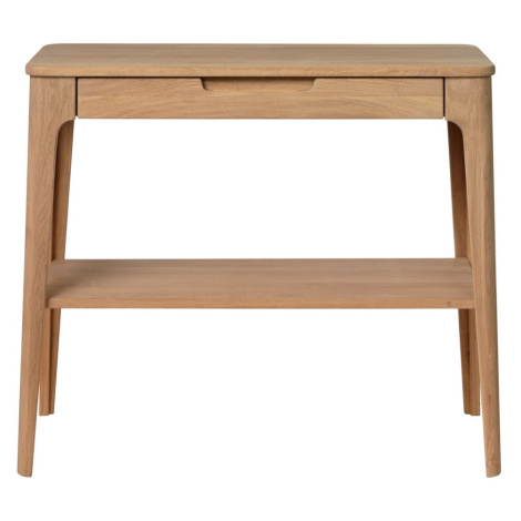 Konzolový stolík z dreva bieleho duba Unique Furniture Amalfi, 90 x 37 cm