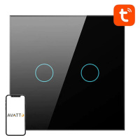 Prepínač Avatto LZTS02-EU-B2 ZigBee Touch Light Switch Dual Without Neutral TUYA (black)