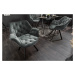 Estila Dizajnová otočná jedálenská stolička Hetty s prešívaným zamatovým čalúnením v tmavej sivo