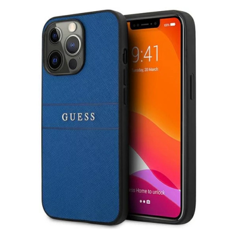 Kryt Guess GUHCP13LPSASBBL iPhone 13 Pro 6,1" blue Saffiano Strap (GUHCP13LPSASBBL)