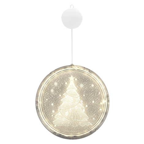 LED svetelná ozdoba na okno CHRISTMAS TREE II kruhová biela Tutumi