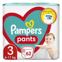 PAMPERS Pants Nohavičky plienkové jednorazové 3 (6-11 kg) JUMBO PACK 62 ks