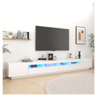 vidaXL TV skrinka s LED svetlami biela 300x35x40 cm