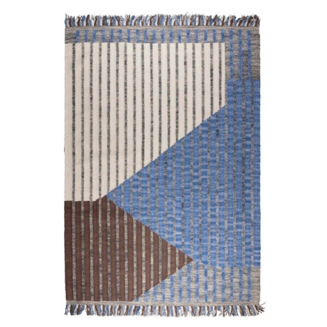 Modrý/hnedý bavlnený koberec 200x300 cm Hampton – Dutchbone