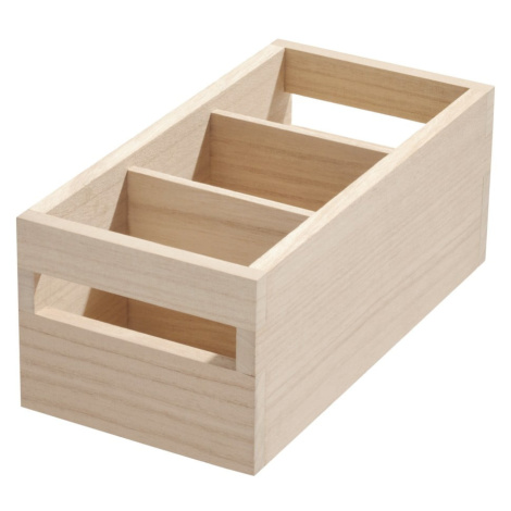 Úložný box z dreva paulownia iDesign Wood Handled, 12,7 x 25,4 cm