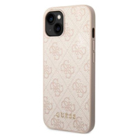 Plastové puzdro Guess na Apple iPhone 14 Pro Max GUHCP14XG4GFPI 4G Gold Logo ružové