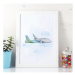Biely plagát do detskej izby s motívom lietadla