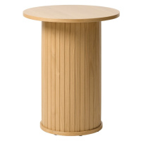 Okrúhly odkladací stolík v dekore duba ø 50 cm Nola – Unique Furniture
