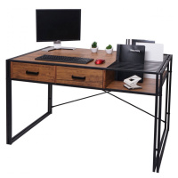 Písací stôl s úložným priestorom HWC-H91 Hnedá,Písací stôl s úložným priestorom HWC-H91 Hnedá