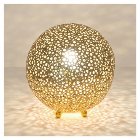 Stolná lampa Lily Piccolo, Ø 33 cm, zlatá