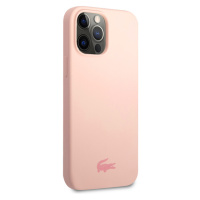 Lacoste Liquid Silicone Glossy Printing Logo Kryt pre iPhone 13 Pro Max Pink