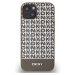 DKNY PU Leather Repeat Pattern Bottom Stripe MagSafe Zadný Kryt pre iPhone 15 Brown