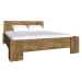 Expedo Manželská posteľ COLORADO + Sendvičový matrac MORAVIA + rošt,, 180x200 cm, dub truflový (