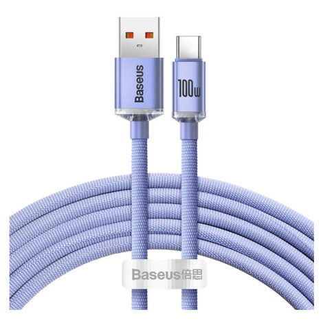 Kábel Baseus Crystal Shine cable USB to USB-C, 100W, 2m (purple)