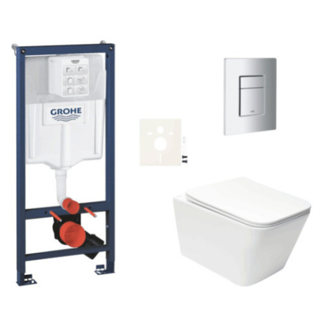 Závesný wc set do ľahkých stien / predstenová montáž Swiss Aqua Technologies Infinitio SIKOGRSIN GROHE