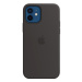 Apple iPhone 12 / 12 Pro, silikónové puzdro, kompatibilné s Magsafe, čierne, továrenské