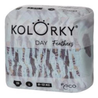 KOLORKY DAY - peří - L (8-13 kg) - 19 ks - jednorázové eko plenky