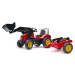 FALK Šliapací traktor 2020M Supercharger s nakladačom a vlečkou - červený