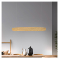 Quitani LED závesné svetlo Persida, dĺžka 98 cm, dub, 2 700 K