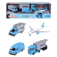 Autíčka prepravné MAERSK 4 Pieces Giftpack Majorette kovové 7,5 cm dĺžka sada 4 druhov v darčeko