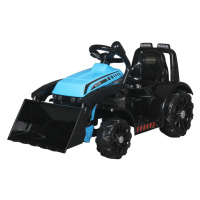 mamido Detský elektrický traktor s radlicou modrý