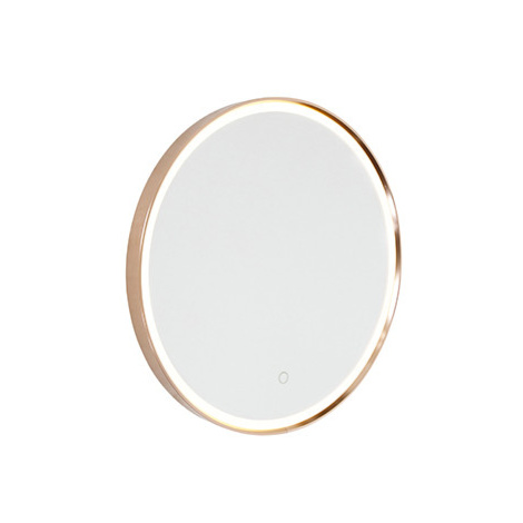 Kúpelňové zrkadlo medené 50 cm vrátane LED s dotykovým stmievačom - Miral QAZQA