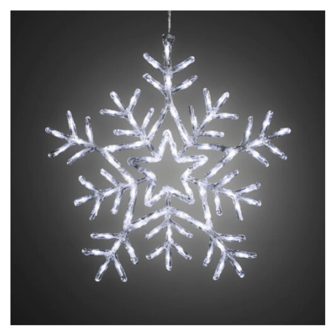 Vianočná vonkajšia dekorácia Snehová vločka 90 LED, prírodná biela, 58 x 58 cm