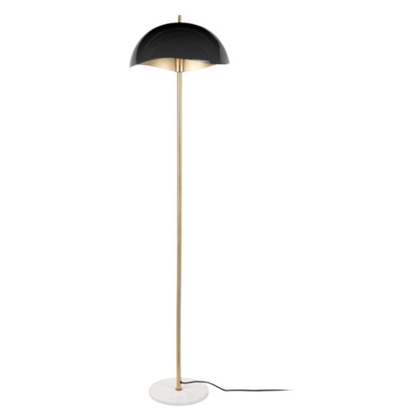 Stojacia lampa s kovovým tienidlom v čiernej a zlatej farbe (výška 154 cm) Waved – Leitmotiv