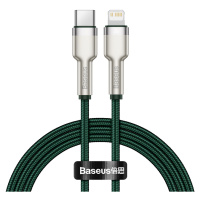 Dátový kábel Baseus Cafule Metal USB-C - Lightning  20W 1,0 m zelený
