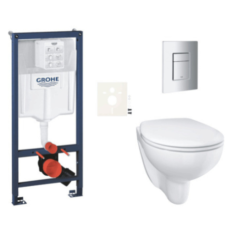 Závesný wc set do ľahkých stien / predstenová montáž Grohe Bau Ceramic SIKOGRSBAUSCP00