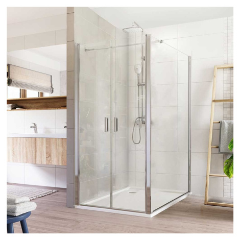 Mereo Sprchovací kút, Lima, obdĺžnik, dvojkrídlový, lietací, 80x100 cm, chróm ALU, sklo Číre CK8