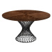 Estila Škandinávsky okrúhly jedálenský stôl Nordica Nogal v orechovo hnedej farbe s čiernou kovo
