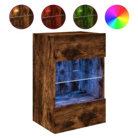 vidaXL TV nástenná skrinka s LED svetlami dub sonoma 40x30x60,5 cm