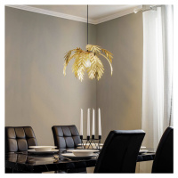 Závesné svetlo Dubaj, dekor palmy, Ø 50 cm, zlatá