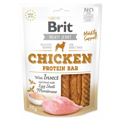 Pochúťka Brit Jerky protein Bar kura s hmyzím preteínom 80g