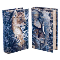 Signes Grimalt  Kniha Kniha Tiger A Elephant 2 Jednotky  Košíky, škatule Modrá