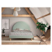 Zelená čalúnená jednolôžková posteľ s roštom 140x200 cm MOON – Vipack