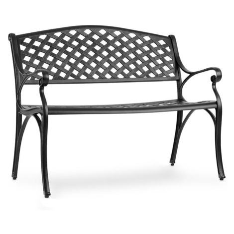 Blumfeldt Pozzilli BL, záhradná lavička, liaty hliník,odolná voči počasiu, čierna