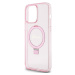 Guess IML Ring Stand Glitter MagSafe Zadný Kryt pre iPhone 15 Pro Pink