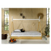 Domčeková detská posteľ z borovicového dreva s úložným priestorom v bielo-prírodnej farbe 90x200